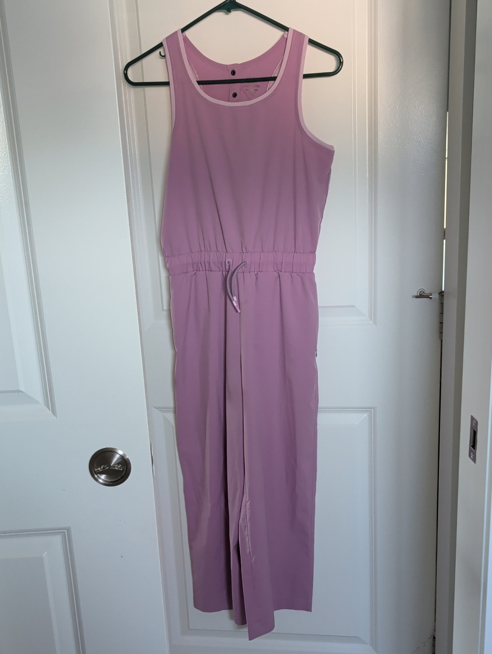 Athleta Lavender Sleeveless Maxi Jumpsuit with Drawstring Waistband